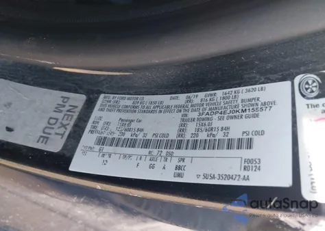 2019 Ford Fiesta Se z USA, uszkodzony, nr VIN 3FADP4EJ0KM155577